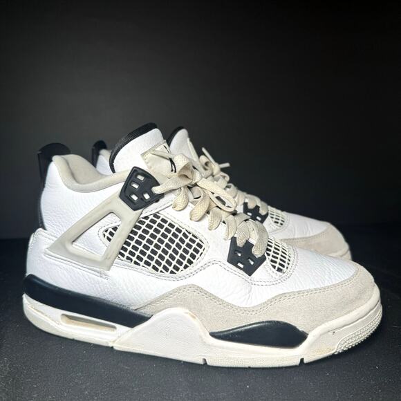 Size 4.5 - Nike Air Jordan 4 Retro GS Military Black Men's Shoes